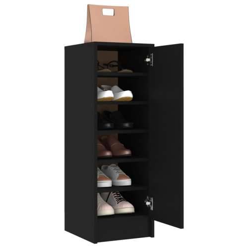 Ormarić za cipele crni 32 x 35 x 92 cm od konstruiranog drva - Crna 31.5 x 35 x 92 cm 1 shoe cabinet with door Cijena
