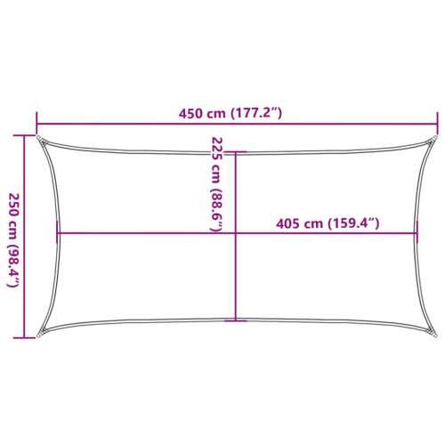 Jedro za zaštitu od sunca 160 g/m² bijelo 2,5 x 4,5 m HDPE  - Bijela 2.5 x 4.5 m 1 Cijena