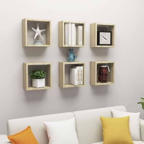 Kockaste zidne police 6 kom boja hrasta sonome 30 x 15 x 30 cm - sonoma hrast 30 x 15 x 30 cm 6 1 Cijena