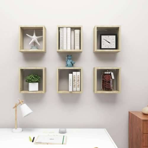 Kockaste zidne police 6 kom boja hrasta sonome 30 x 15 x 30 cm - sonoma hrast 30 x 15 x 30 cm 6 1 Cijena