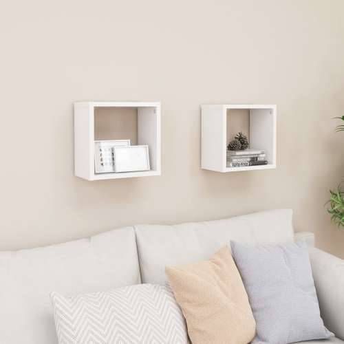 Kockaste zidne police 2 kom bijele 26 x 15 x 26 cm - Bijela 26 x 15 x 26 cm 2 1 Cijena