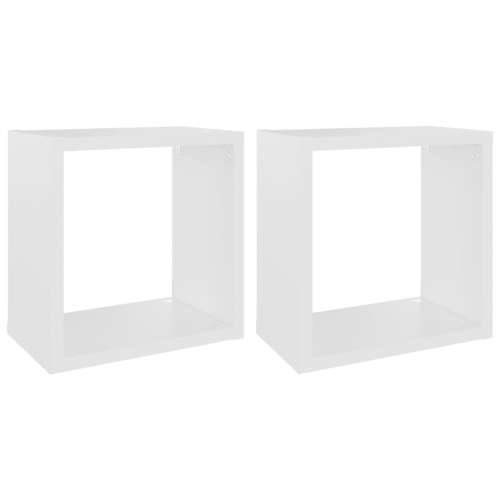 Kockaste zidne police 2 kom bijele 26 x 15 x 26 cm - Bijela 26 x 15 x 26 cm 2 1 Cijena