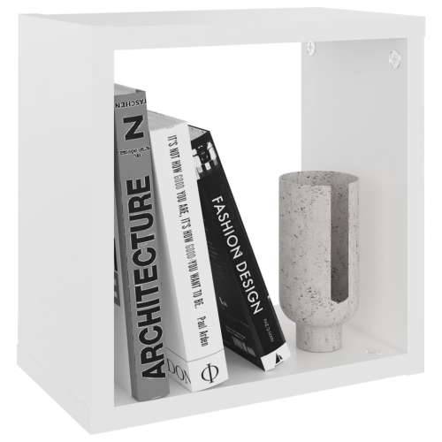 Kockaste zidne police 2 kom bijele 26 x 15 x 26 cm - Bijela 26 x 15 x 26 cm 2 1 Cijena