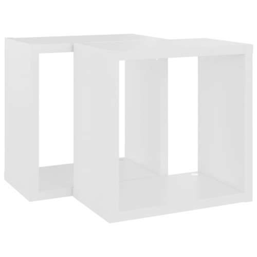 Kockaste zidne police 2 kom bijele 26 x 15 x 26 cm - Bijela 26 x 15 x 26 cm 2 1 Cijena
