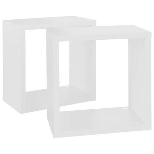 Kockaste zidne police 2 kom bijele 26 x 15 x 26 cm - Bijela 26 x 15 x 26 cm 2 1 Cijena