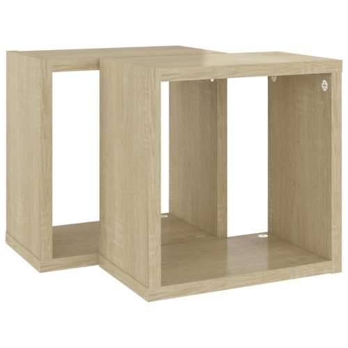 Kockaste zidne police 2 kom boja hrasta sonome 26 x 15 x 26 cm - sonoma hrast 26 x 15 x 26 cm 2 1 Cijena
