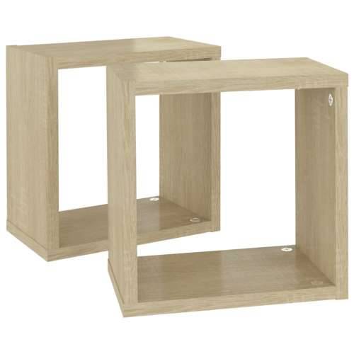 Kockaste zidne police 2 kom boja hrasta sonome 26 x 15 x 26 cm - sonoma hrast 26 x 15 x 26 cm 2 1 Cijena