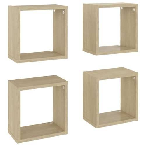 Kockaste zidne police 4 kom boja hrasta sonome 26 x 15 x 26 cm - sonoma hrast 26 x 15 x 26 cm 4 1 Cijena