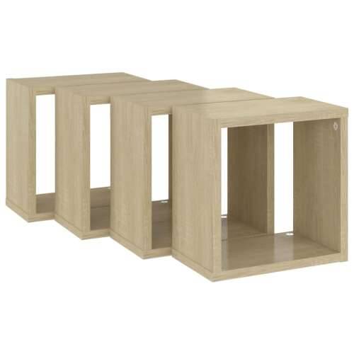 Kockaste zidne police 4 kom boja hrasta sonome 26 x 15 x 26 cm - sonoma hrast 26 x 15 x 26 cm 4 1 Cijena