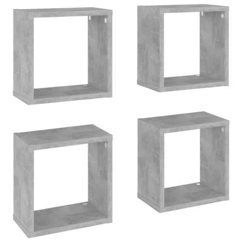 Kockaste zidne police 4 kom siva boja betona 26 x 15 x 26 cm - Beton siva 26 x 15 x 26 cm 4 1 Cijena