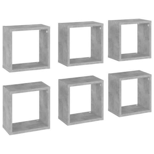Kockaste zidne police 6 kom siva boja betona 26 x 15 x 26 cm - Beton siva 26 x 15 x 26 cm 6 1 Cijena