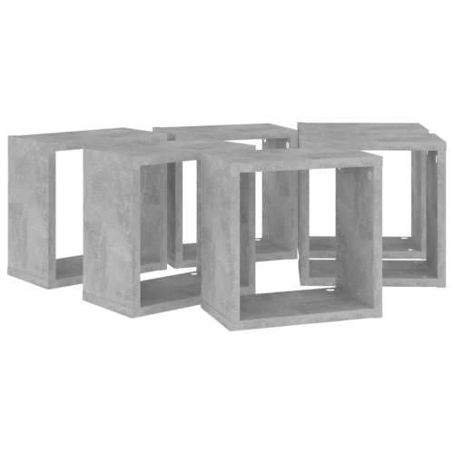 Kockaste zidne police 6 kom siva boja betona 26 x 15 x 26 cm - Beton siva 26 x 15 x 26 cm 6 1 Cijena