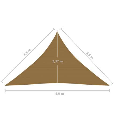 Jedro za zaštitu od sunca 160 g/m² sivosmeđe 3,5 x 3,5 x 4,9 m HDPE - Sivo-smeđa 3.5 x 3.5 x 4.9 m 1 Cijena