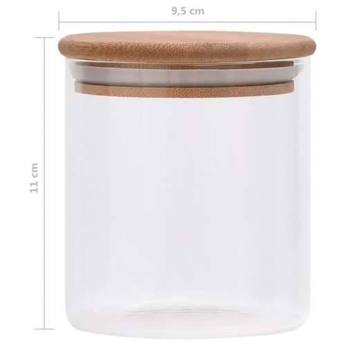Staklenke za pohranu s poklopcima od bambusa 10 kom 600 ml - 10 600 ml Cijena