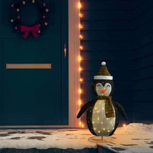 Ukrasna božićna figura pingvina LED od luksuzne tkanine 90 cm