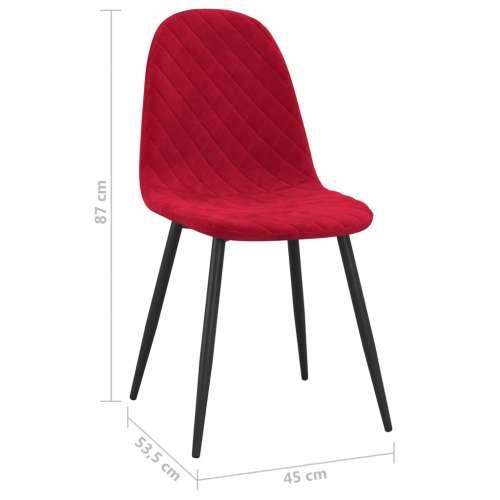 Blagovaonske stolice 2 kom crvena boja vina baršunaste Cijena