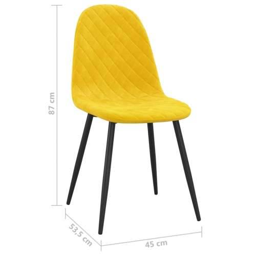 Blagovaonske stolice 2 kom boja senfa baršunaste  - žuta boja senfa 2 Cijena