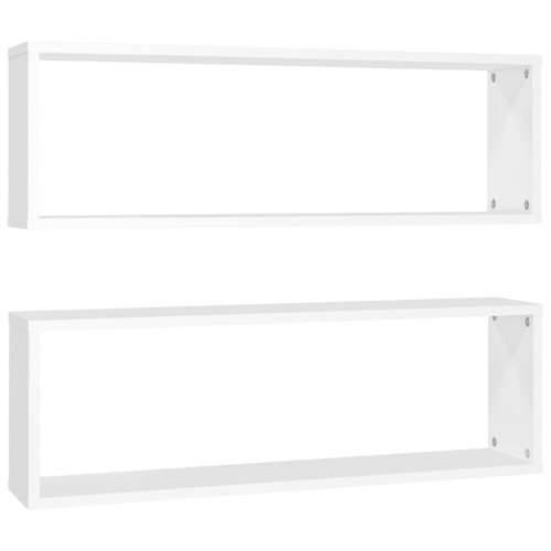 Kockaste zidne police 2 kom bijele 80 x 15 x 26,5 cm drvene - Bijela 80 x 15 x 26.5 cm 2 1 Cijena