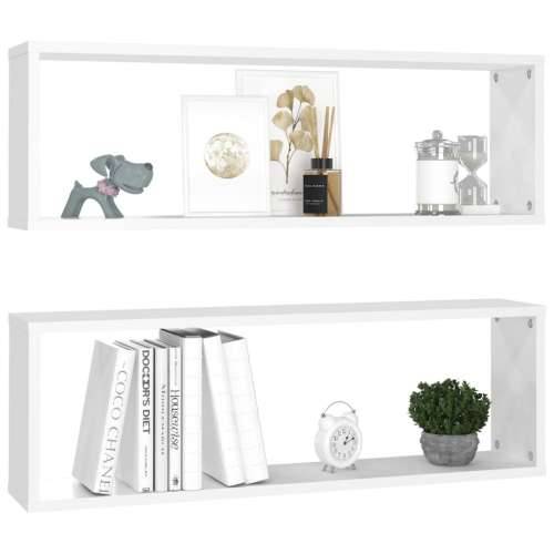 Kockaste zidne police 2 kom bijele 80 x 15 x 26,5 cm drvene - Bijela 80 x 15 x 26.5 cm 2 1 Cijena