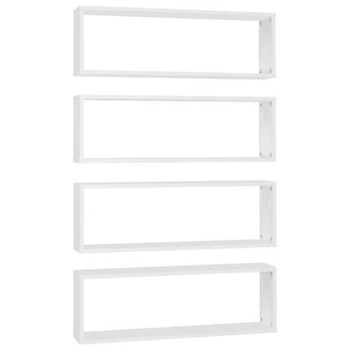 Kockaste zidne police 4 kom bijele 80 x 15 x 26,5 cm drvene - Bijela 80 x 15 x 26.5 cm 4 1 Cijena