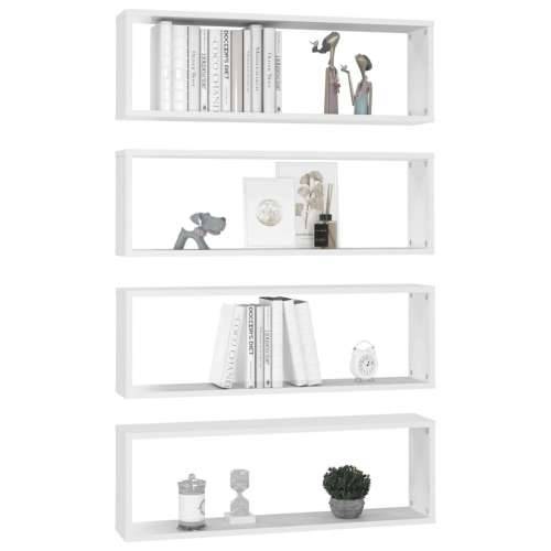 Kockaste zidne police 4 kom bijele 80 x 15 x 26,5 cm drvene - Bijela 80 x 15 x 26.5 cm 4 1 Cijena