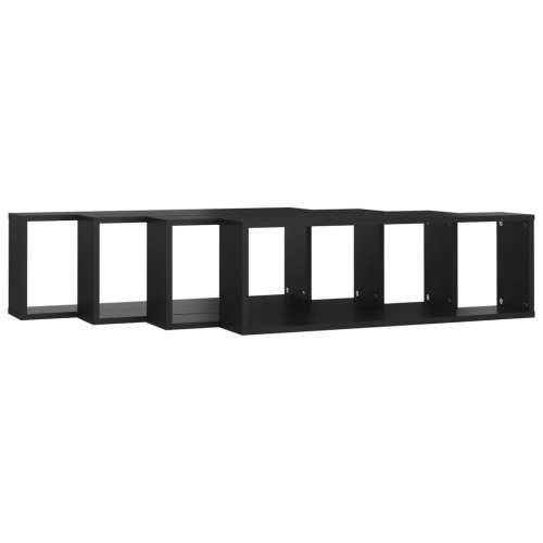 Kockaste zidne police 4 kom crne 80x15x26,5cm konstruirano drvo - Crna 80 x 15 x 26.5 cm 4 1 Cijena