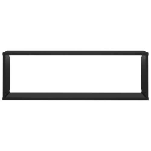 Kockaste zidne police 4 kom crne 80x15x26,5cm konstruirano drvo - Crna 80 x 15 x 26.5 cm 4 1 Cijena