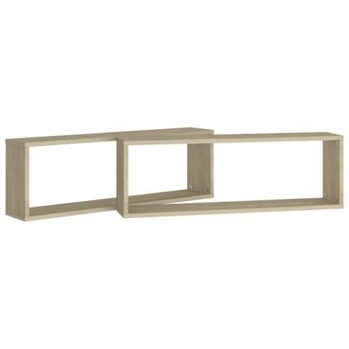 Kockaste zidne police 2 kom boja hrasta 80x15x26,5 cm drvene - sonoma hrast 80 x 15 x 26.5 cm 2 1 Cijena