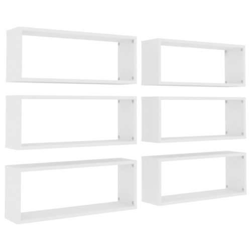 Kockaste zidne police 6 kom bijele 60 x 15 x 23 cm drvene - Bijela 60 x 15 x 23 cm 6 1 Cijena