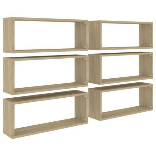 Kockaste zidne police 6 kom boja hrasta 60 x 15 x 23 cm drvene - sonoma hrast 60 x 15 x 23 cm 6 1 Cijena