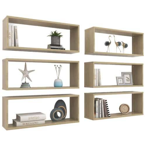 Kockaste zidne police 6 kom boja hrasta 60 x 15 x 23 cm drvene - sonoma hrast 60 x 15 x 23 cm 6 1 Cijena