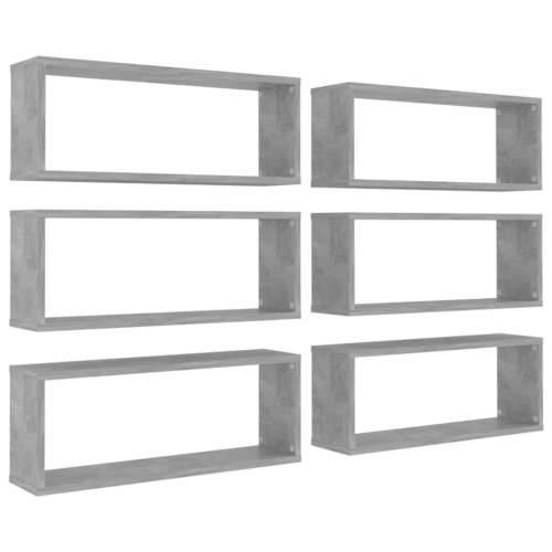 Kockaste zidne police 6 kom boja betona 60 x 15 x 23 cm drvene - Beton siva 60 x 15 x 23 cm 6 1 Cijena