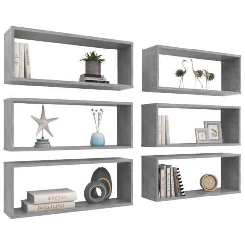Kockaste zidne police 6 kom boja betona 60 x 15 x 23 cm drvene - Beton siva 60 x 15 x 23 cm 6 1 Cijena