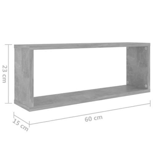 Kockaste zidne police 6 kom boja betona 60 x 15 x 23 cm drvene - Beton siva 60 x 15 x 23 cm 6 1 Cijena
