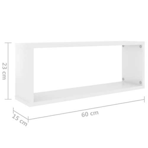 Kockaste zidne police 2 kom sjajne bijele 60x15x23 cm drvene - Visoko sjajno bijela 60 x 15 x 23 cm 2 1 Cijena