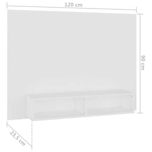 Zidni TV ormarić bijeli 120 x 23,5 x 90 cm konstruirano drvo - Bijela 1 120 cm Cijena