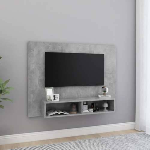 Zidni TV ormarić siva boja betona 120 x 23,5 x 90 cm drveni - Beton siva 1 120 cm Cijena