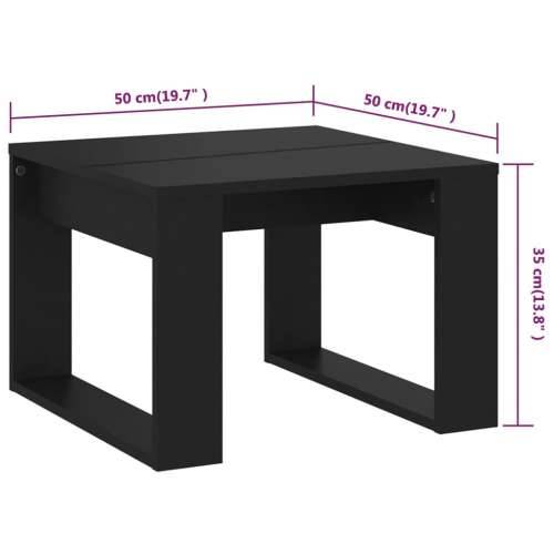 Bočni stolić crni 50 x 50 x 35 cm od konstruiranog drva - Crna 50 x 50 cm 1 Cijena