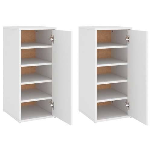 Ormarići za cipele 2 kom bijeli 32 x 35 x 70 cm od iverice  - Bijela 31.5 x 35 x 70 cm 1 2x shoe cabinet with door Cijena