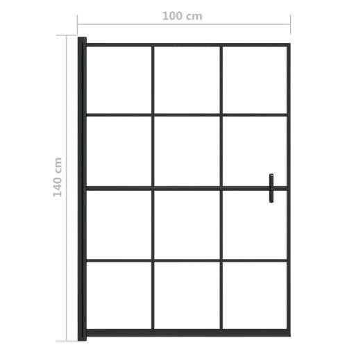 Pregrada za tuš ESG 100 x 140 cm crna - 100 x 140 cm Cijena
