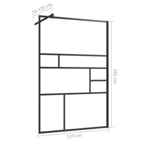 Pregrada za tuširanje s prozirnim staklom ESG 115 x 195 cm crna - Crna 115 x 195 cm Cijena