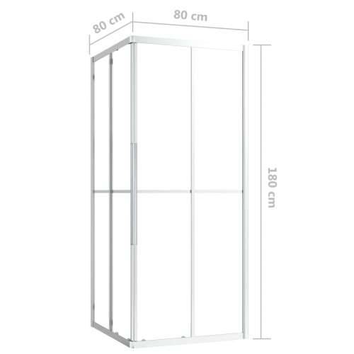 Tuš kabina ESG 80 x 80 x 180 cm - Srebrno 80 x 80 x 180 cm Transparentan Cijena