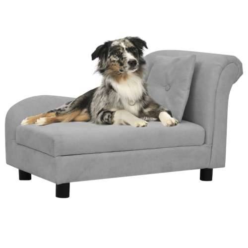 Sofa za pse s jastukom siva 83 x 44 x 44 cm plišana - Siva Cijena
