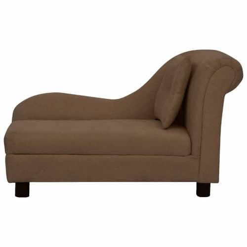 Sofa za pse s jastukom smeđa 83 x 44 x 44 cm plišana - Smeđa Cijena