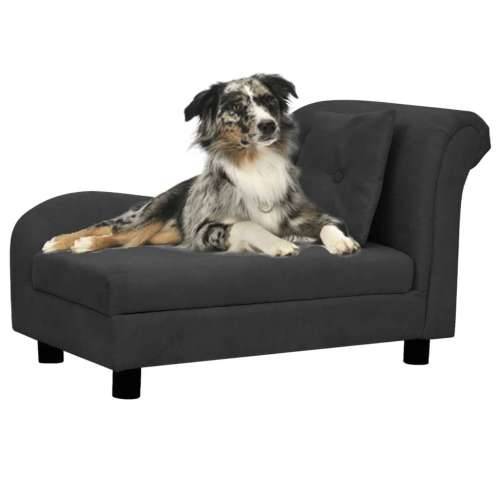Sofa za pse s jastukom crna 83 x 44 x 44 cm plišana - Crna Cijena