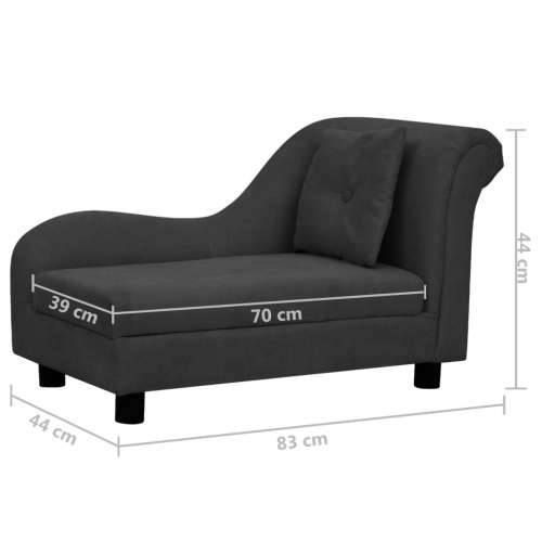 Sofa za pse s jastukom crna 83 x 44 x 44 cm plišana - Crna Cijena