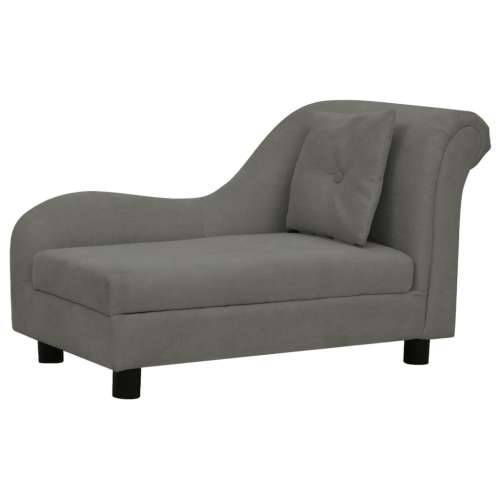 Sofa za pse s jastukom tamnosiva 83 x 44 x 44 cm plišana - Tamno siva Cijena