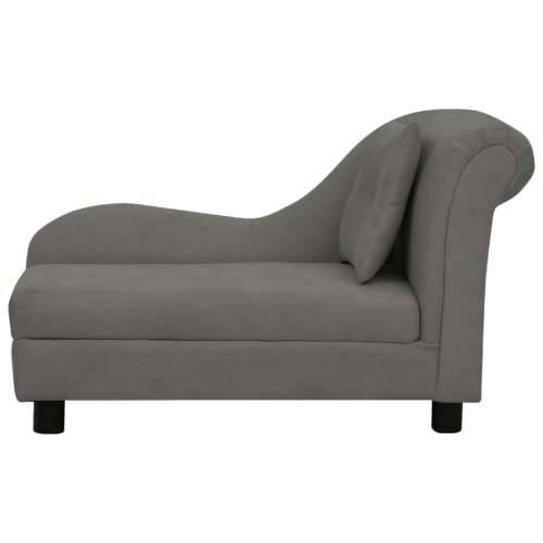 Sofa za pse s jastukom tamnosiva 83 x 44 x 44 cm plišana - Tamno siva Cijena