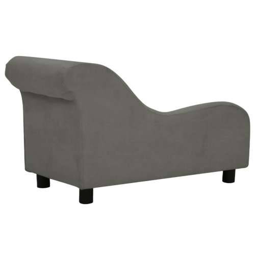 Sofa za pse s jastukom tamnosiva 83 x 44 x 44 cm plišana - Tamno siva Cijena
