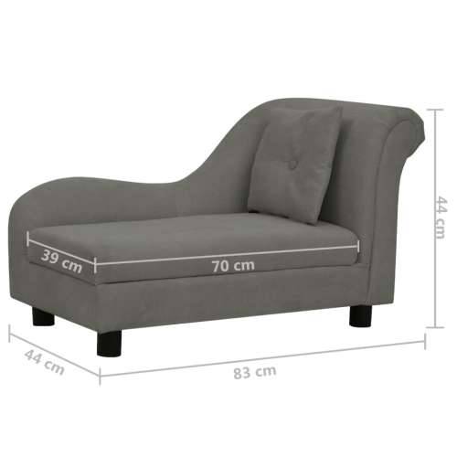 Sofa za pse s jastukom tamnosiva 83 x 44 x 44 cm plišana - Tamno siva Cijena